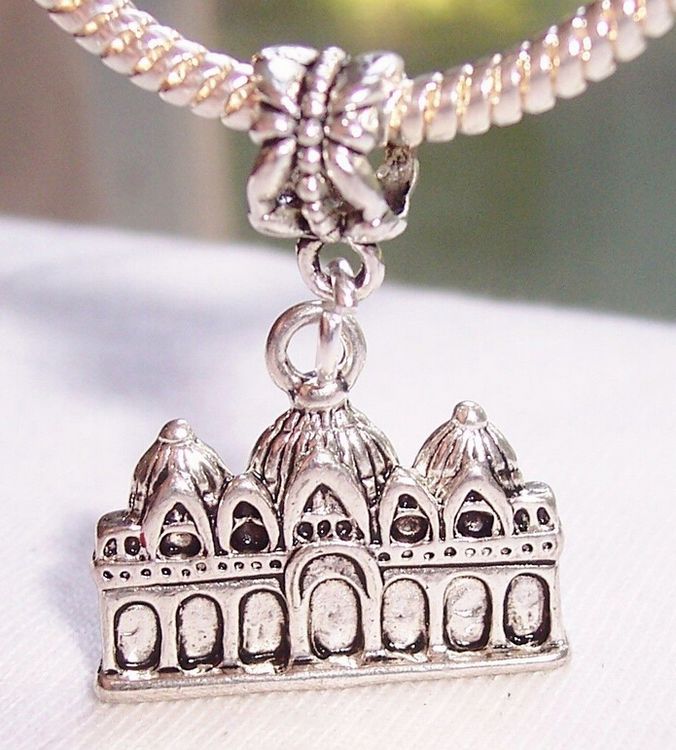 

Hot ! 50pcs Antique Silver Zinc Alloy Venice Italy Church Dangle Bead fit European Charm Bracelet 31.5 x 22.5 x 5 mm DIY Jewelry