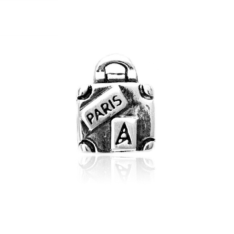 

Replacement Alloy Charm Bead Shopping Bag Travel Fashion Women Jewelry Stunning Design European Style For DIY Bracelet Necklace PANZA003-17, Bronze;silver