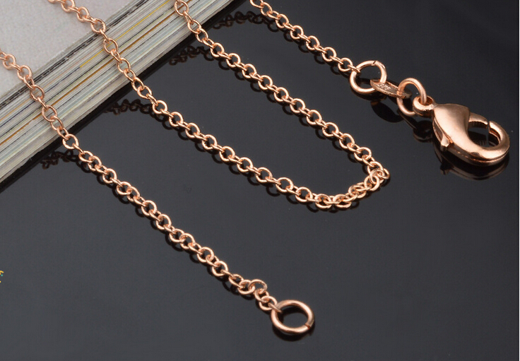 

hot sales 18K Gold Plated Fashion 1MM 18inch "O" Chains Necklace Brass Necklace high quality 10pcs