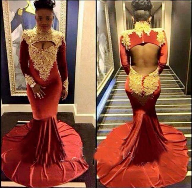 

Red Velvet Gold Lace Applique Evening Dresses Vestido De Festa Sexy Back hollow Arabic Dubai Long Sleeve Mermaid Party Prom Gowns, Gray