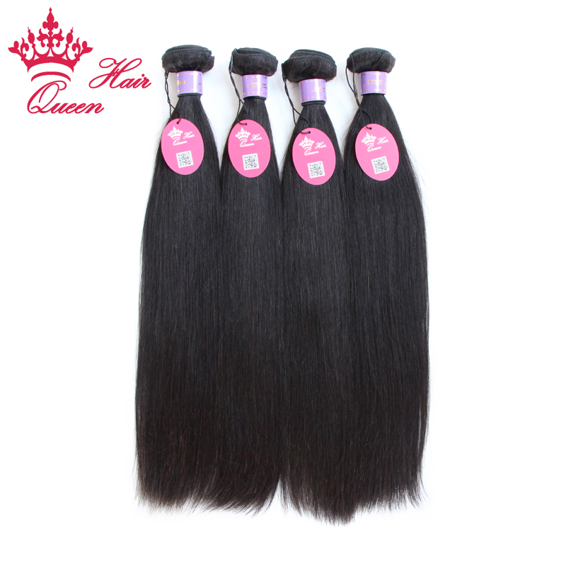 

Queen Hair Official Store Malaysian Virgin Human Hair Extensions Straight Natural Color #1B Can Dye Fast Shipping, #1b(natural color)