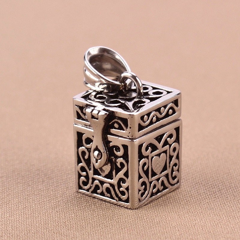 

Openable Ashes Magic Box Lockets Pendant Urn Keepsake Vintage Necklace Titanium Steel Pet Cremation Jewelry Memorial Ash Holder GZ201