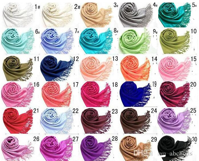 

Pashmina Cashmere Solid Shawl Wrap Women's Girls Ladies Scarf Soft Fringes Solid Scarf Size:180*70cm DHL Free Shipping