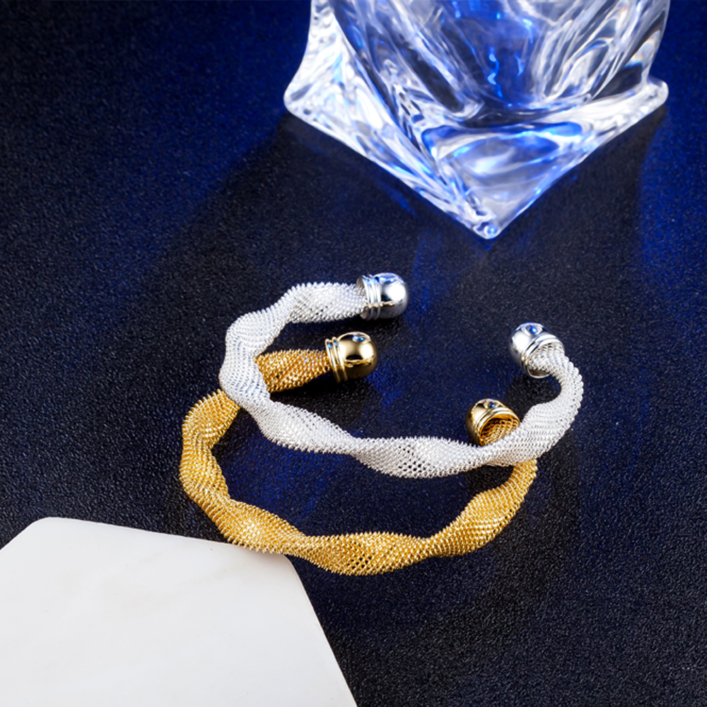 

10pcs/lot hot gift factory price 925 silver charm bangle Simple idea mesh 18K gold bracelet fashion jewelry 1832