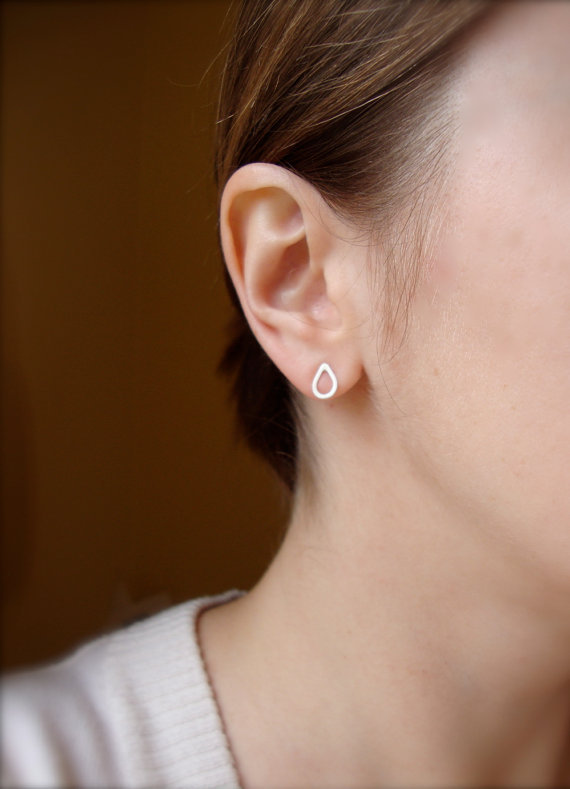 

10Pairs- S004 GoldSilver plated tiny Raindrop studs earrings unique design cute simple waterdrop stud earrings jewelry for women,wholesale