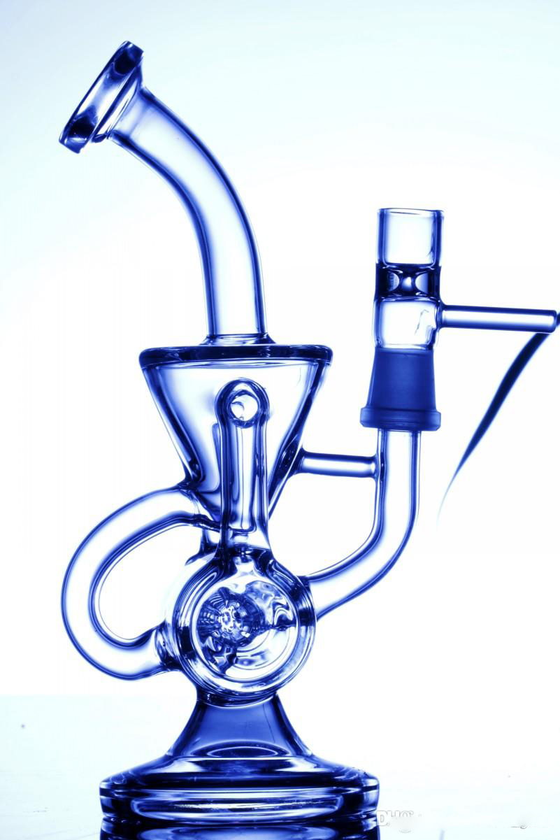 

2019 hot sale double recycler bong scientific phonix glass bongs klein vapor recycler oil rig glass Bongs water pipes pulse bio dab glass