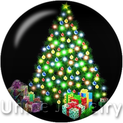 

AD1301009 12/18/20mm Snap On Charms for Bracelet Necklace Hot Sale DIY Findings Glass Snap Buttons Jewelry Neon Christmas Tree Design noosa