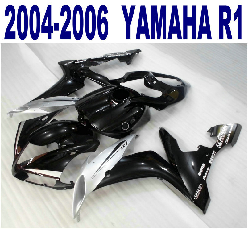 

100% Injection molding fairings set for YAMAHA 2004-2006 YZF-R1 white black ABS fairing kit 04 05 06 yzf r1 VL26, Same as the picture shows