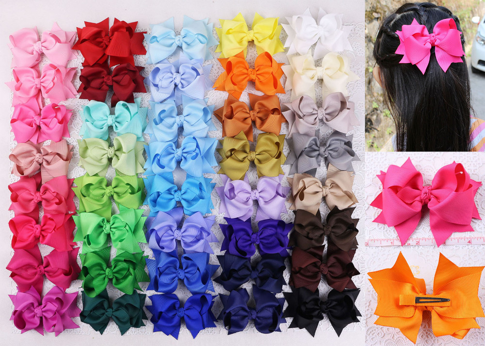 

4INCH double Hair Botwknot with Clip Handmade baby headband Baby Girls' Hair Accessories 20pieces, Style 3