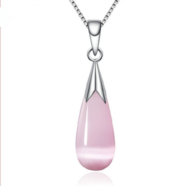 

Retro Jewelry Silver Moonlight Opal Water Droplets Pendant Moonstone Female Pendant For Women Necklace Wholesale (no chain) P9