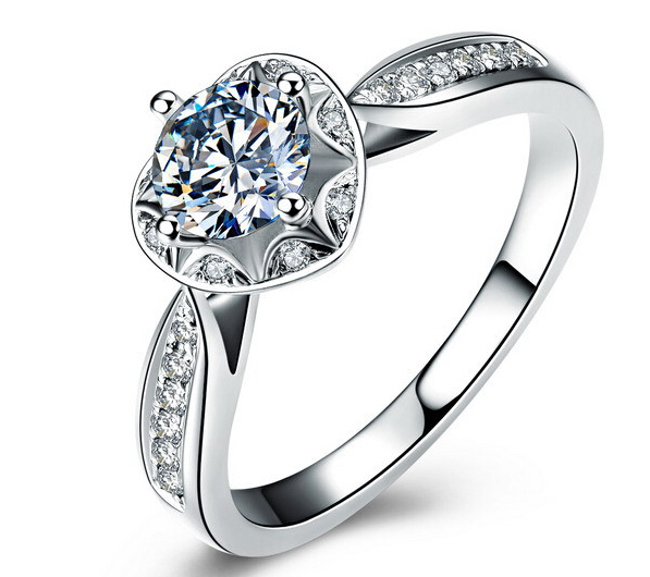 

1 ct Synthetic Diamond Rings Classic Design Elegant 925 Silver Wedding Ring Festival Gift For Lover Certified Bridal Jewelry