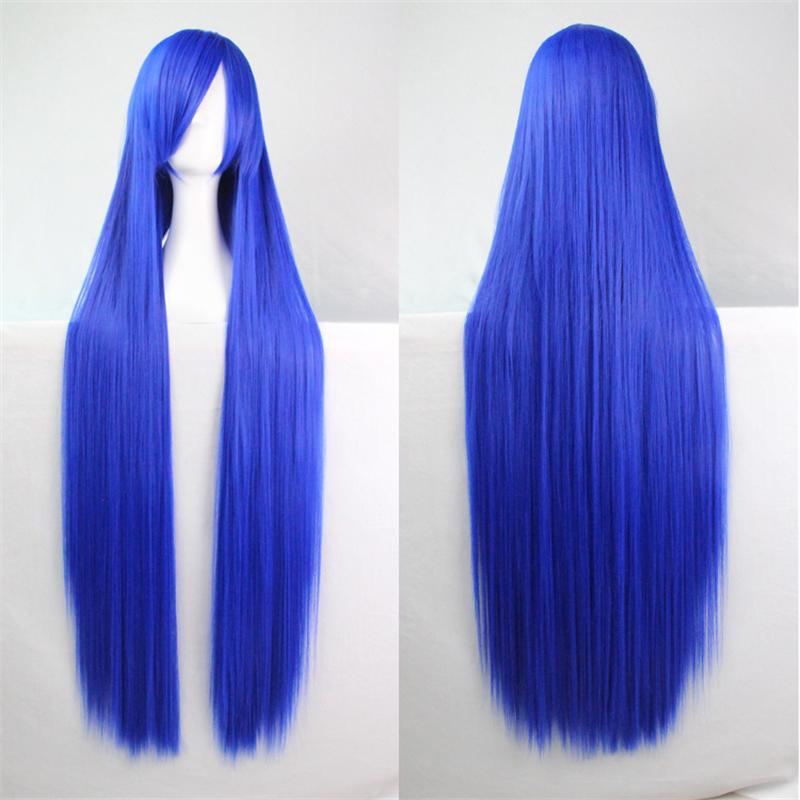 

WoodFestival 100 cm harajuku cosplay wig young long straight synthetic hair wigs bangs white black blonde green costume party wigs for women, Red