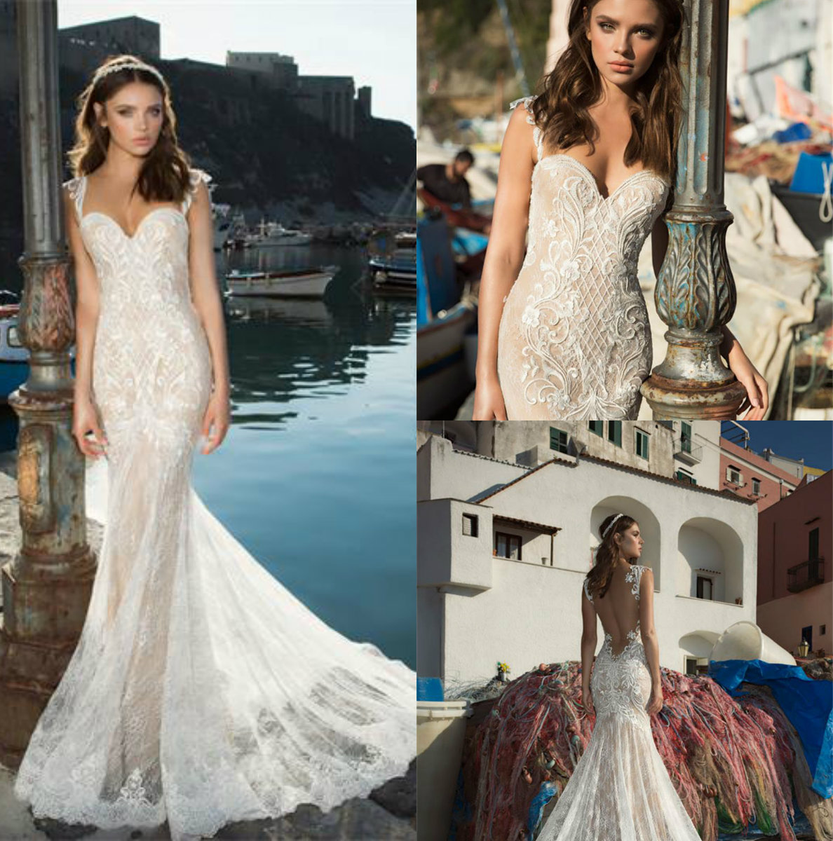 

Sexy Julie Vino Mermaid Wedding Dresses Sweetheart Neck Lace Applique Sweep Train Country Backless Bridal Gowns Custom Made Wedding Dress, Black