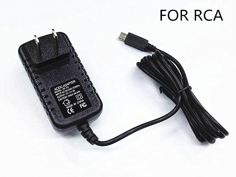 

2A AC/DC Wall Power Charger Adapter Cord For RCA Voyager RCT6773W22 7" Tablet PC