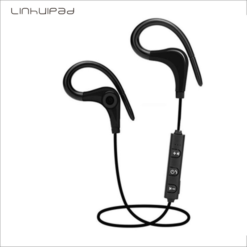 

2018 wireless bluetooth earphone headphone in ear hook earbuds for sports running 1pcs free shipping by post, Black