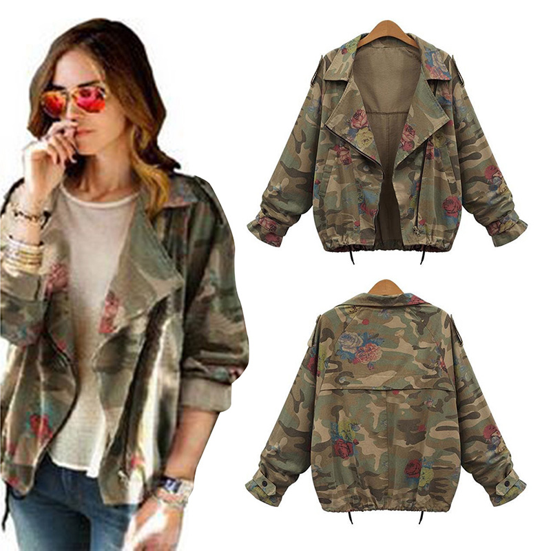 

Wholesale-Women Camo Jacket Desert Camouflage Coat Utility Outdoor Coat