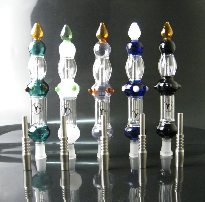 

water pipe with GR2 Titanium Nail Colored Oil Concentrate Pipe Glass Nectar Collector Recycler Glass Bong Dabs