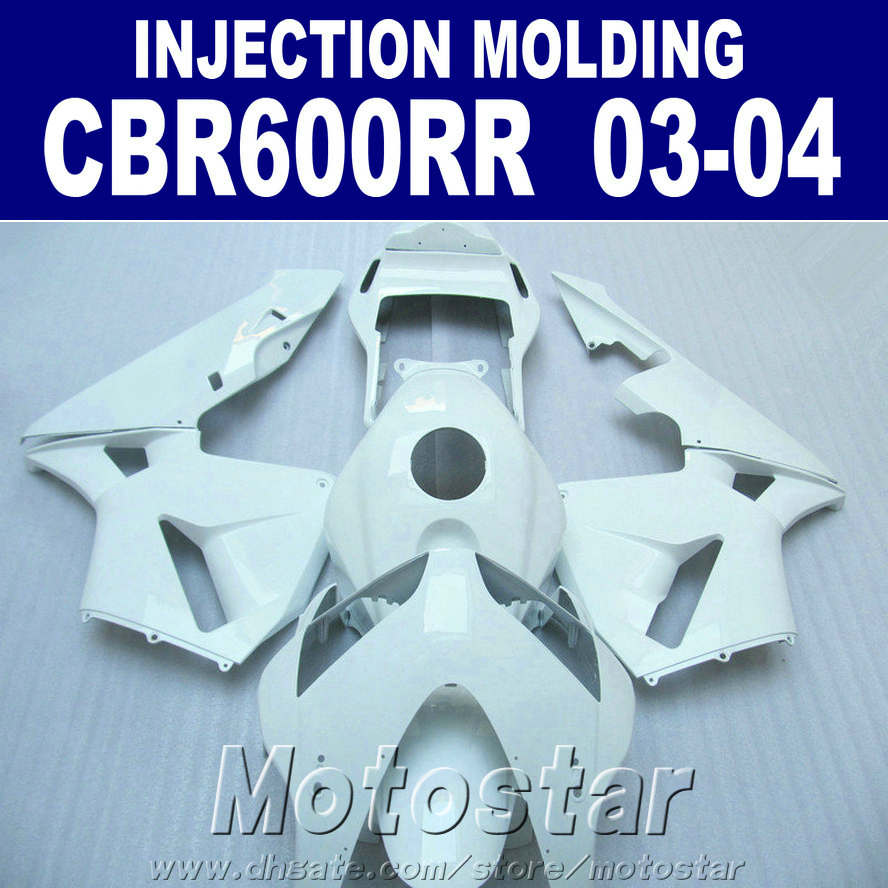 

7Gifts!Injection Molding all white one for HONDA CBR 600RR fairing 2003 2004 cbr600rr 03 04 body repair parts OXSF, Same as picture