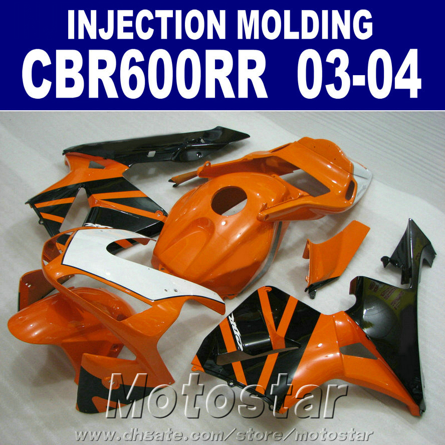 

CBR 600RR 2003 2004 Orange Injection fairings for HONDA bodywork 03 04 CBR600RR ABS plastic fairing parts KCE0, Same as picture