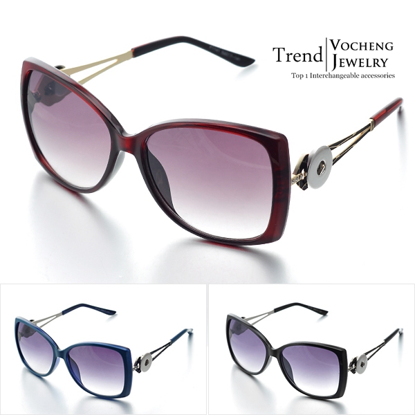 

Vocheng Noosa 2015 Fashion vintage glasses Interchangeable Snap Buttons Inlaid Women Sunglasses (NN-070), White;black