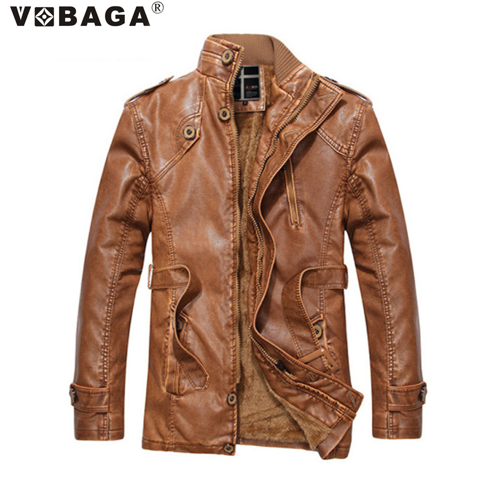 Fall- Spring&Winter Men's Warm Faux Brand leather Jacket Casual Men Coats Motorcycles Leather Jacket Retro Mens Outwear Trench