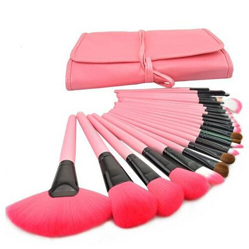 

Professional 24 pcs Makeup Brushes Set Charming Pink Cosmetic Eyeshadow Brushes Make Up Kits Free Shipping