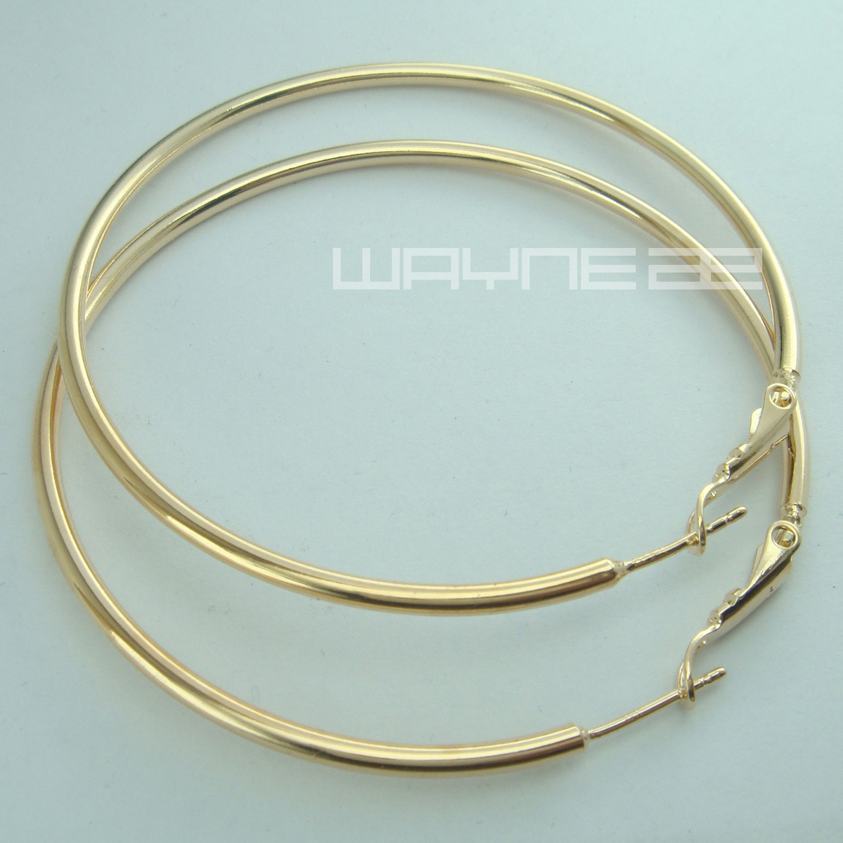 Boucles d'oreilles créoles élégantes remplies d'or 18 carats 18 carats pour femmes et filles E173
