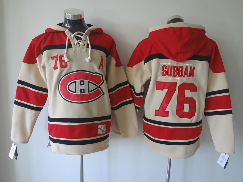 

Top Quality ! Montreal Canadiens Old Time Hockey Jerseys 76 PK Subban Red CreamHoodie Pullover Sweatshirts Winter Jacket, Beige