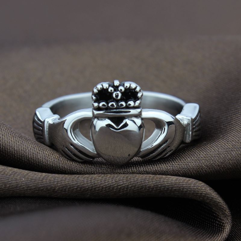

Claddagh ring Ireland vintage heart crown wedding rings for women silver plated jewelry