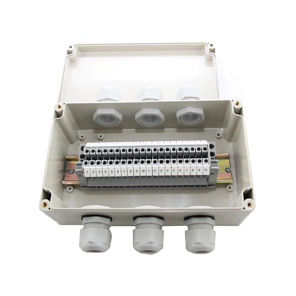 

IP65 Waterproof Cable Wiring Junction Box 3 in 3 out 200*120*75mm with UK2.5B Din Rail Terminal Blocks