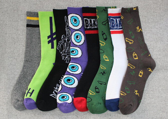 

Personality harajuku terry socks stockings fashion men women sports socks underwear football socks colorful gifts, Mixed colors