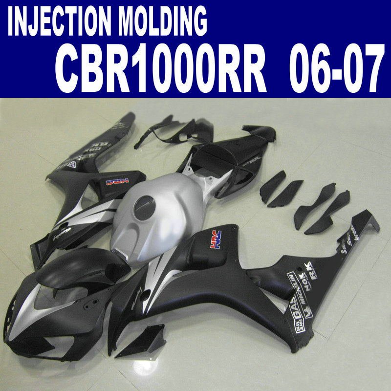 

Injection molding ABS bodykits for HONDA fairings CBR1000RR 2006 2007 matte black silver fairing kit CBR 1000 RR 06 07 VV47, Same as the picture shows
