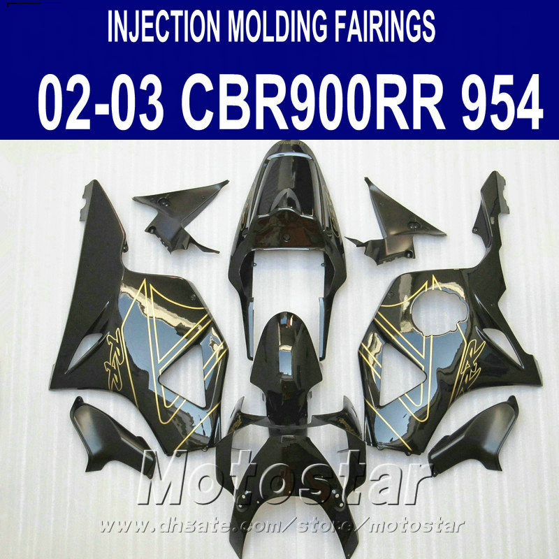 

Free customize fairing kit for Honda Injection molding cbr900rr fairings 954 2002 2003 CBR 900RR glossy black yellow set CBR954 02 03 YR51, Same as the picture shows