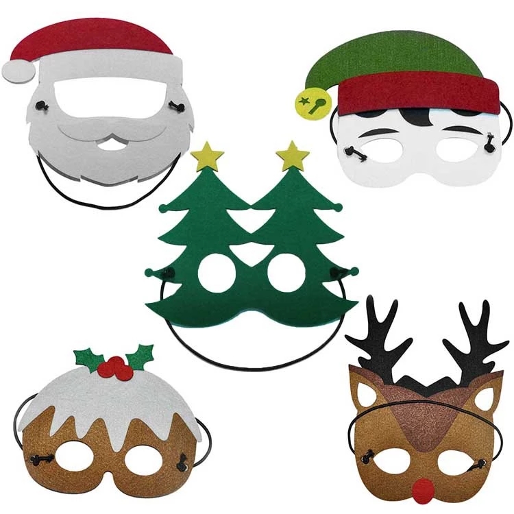 

Halloween Christmas Cosplay Masks Cartoon Felt Mask Costume Party Masquerade Children Kids Christmas Birthday Gift Mask, Multicolour