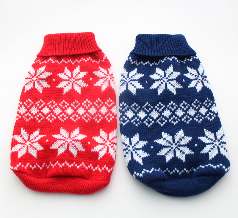 

Free Shipping!Red/Blue christmas dog Sweater Snow-Flakes design,pet jumper coat clothes apparel,5 sizes/XS S M L XL5 sizes available