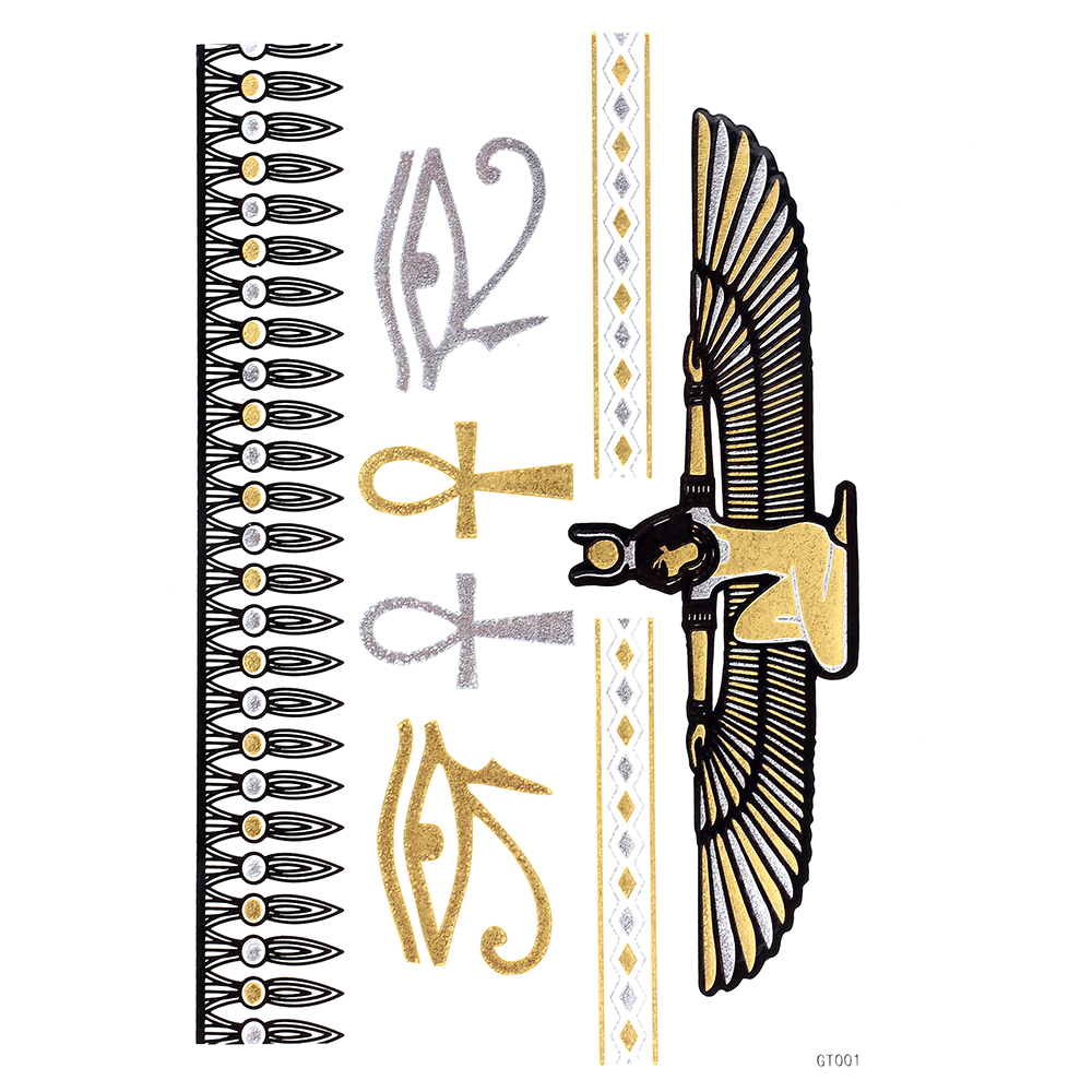 

Temporary Tattoo Stickers Metallic Gold Foil Tattoo Flash tattoos 10 pcs Gold Silver Temporary Tattoo Waterproof