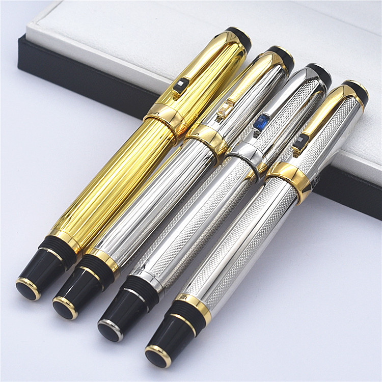 

Best Sellers luxury pen silver/gold metal roller ball Pen with gemstone office school stationery brand classic Ballpoint Pens, Picture color
