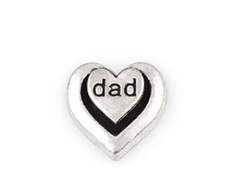 

20PCS/lot Silver Color Dad Word Letter DIY Heart Floating Locket Charms Fit For Glass Living Magnetic Locket, Bronze;silver