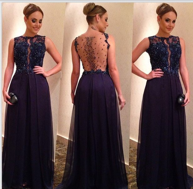 

Sheer Neck Navy Blue Prom Dresses vestidos de Festa A Line Cap Sleeve Beading Long Party Women Evening Gowns 2016, Pink