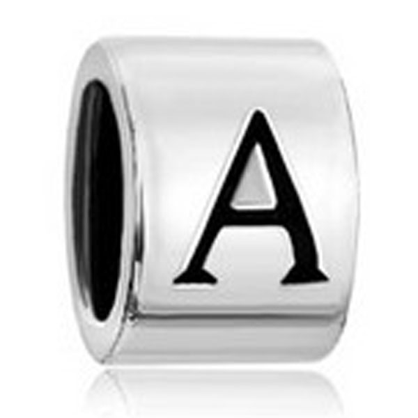 

Cylindrical Shaped Letter Initial A B C D E F G H European Alphabet Beads Charms Bracelets Pandora Chamilia Compatible
