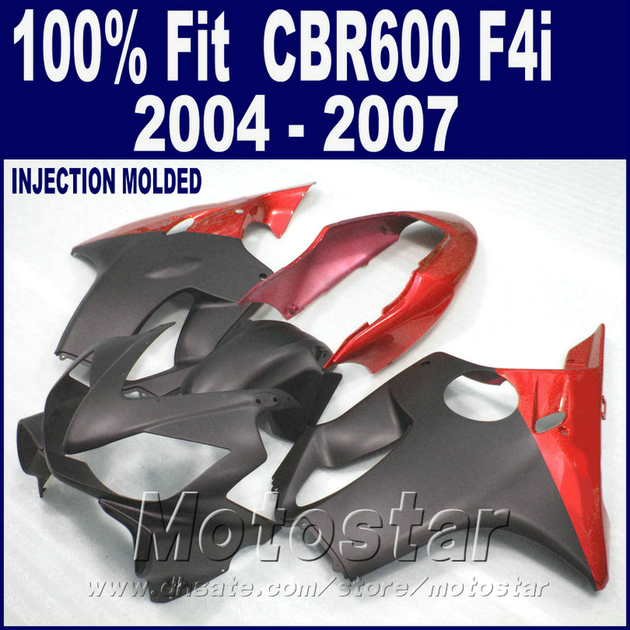 

Red Injection molding for HONDA CBR 600 F4i fairings 2004 2005 2006 2007 fairing kits plastic 04 05 06 07 cbr600 f4i GDHA, Same as picture