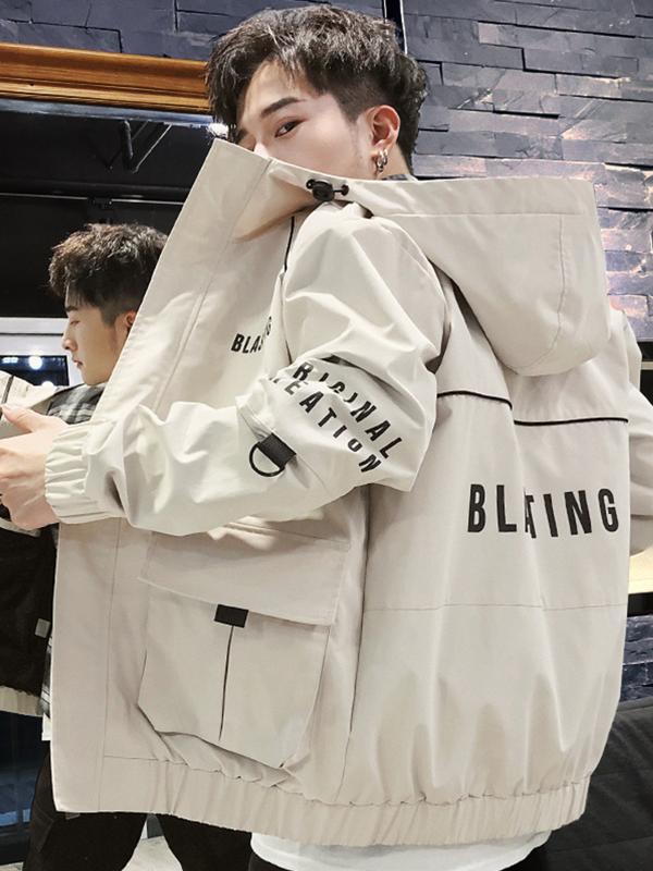 

Men's Coat White Autumn Baseball Suit Casual Youth Top Jacket Men's Outdoor Big Size Plus Retro Modern Street Clothes GG50jk, 31