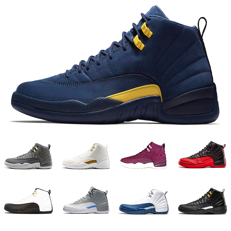 

2019 Reverse taxi Game Royal 12 Gym Red 12s men basketball shoes FIBA WINGS bulls Flu Game the master mens Sports trainer sneakers