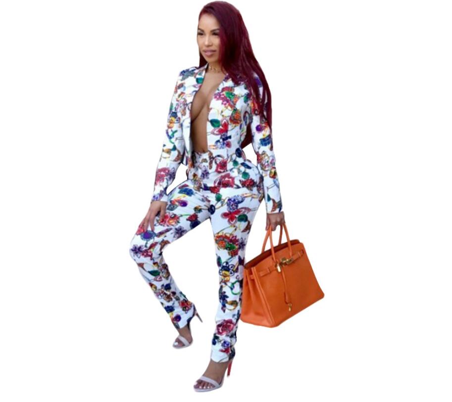 Womens Tracksuits designer women's sportswear 2018 fashion casual women's autumn and winter new women's suit digital printing