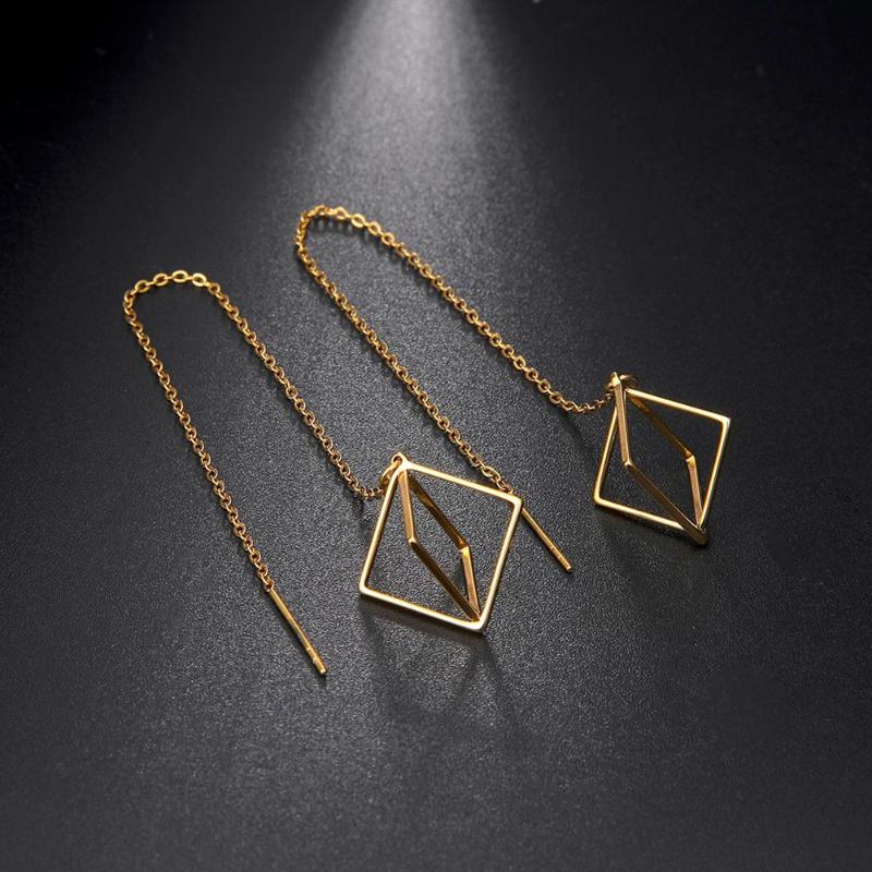 

Dangle & Chandelier My Shape Pendientes Long Chain Earring Stainless Steel Earrings For Women Silver/Gold Color Drop Pendant Jewelry Gift