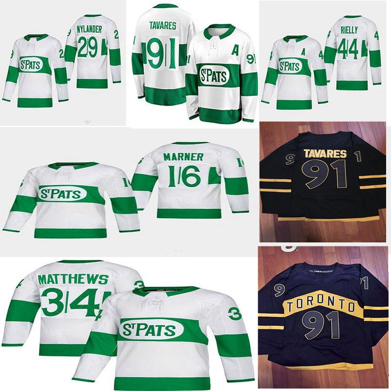 2019 Toronto St. Pats Toronto Maple Leafs Jersey 91 John Tavares 34 Auston Matthews 16 Mitchell Marner 44 Morgan Rielly Ice Hockey Jerseys