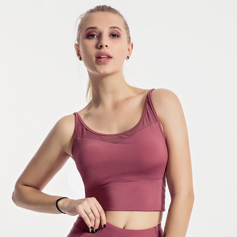 

Seamless Mesh Dot back Sports Bra Tank, Black