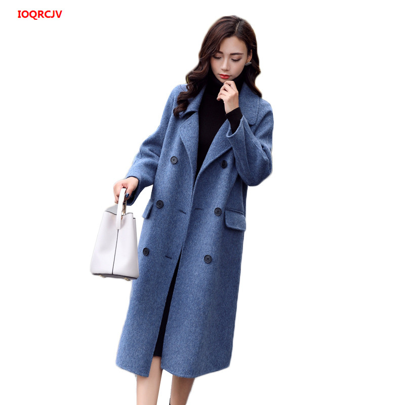 

Women Winter Jacket Female Overcoat Plus Size Casual Long Double Breasted Elegant Blends Wool Coat Thicked Warm outerwear W1598, Beige