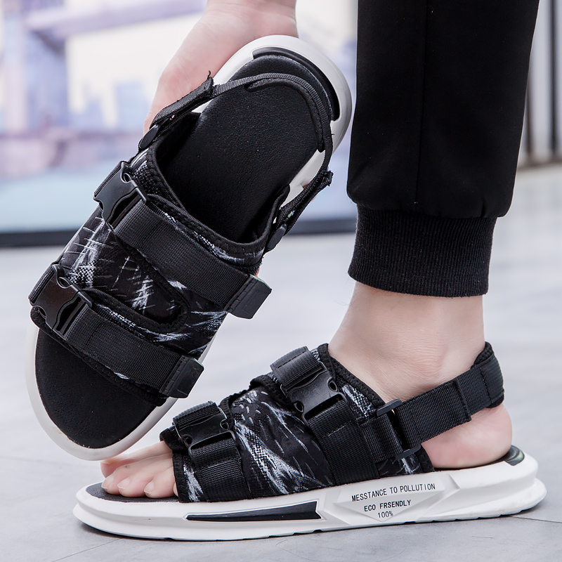 

New Men Sandals Summer Flip Flops Slippers Men Outdoor Beach Casual Shoes Classic Men's Summer Soft Sandals Sandalia Masculina, Black blue