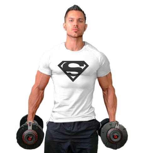 

Men's T-Shirts Fashion Mens Breathable Superman Print Slim Shirts 2020 New Casual Men Crew Neck T Shirt 12 Colors Eur Size M-2XL, White;black